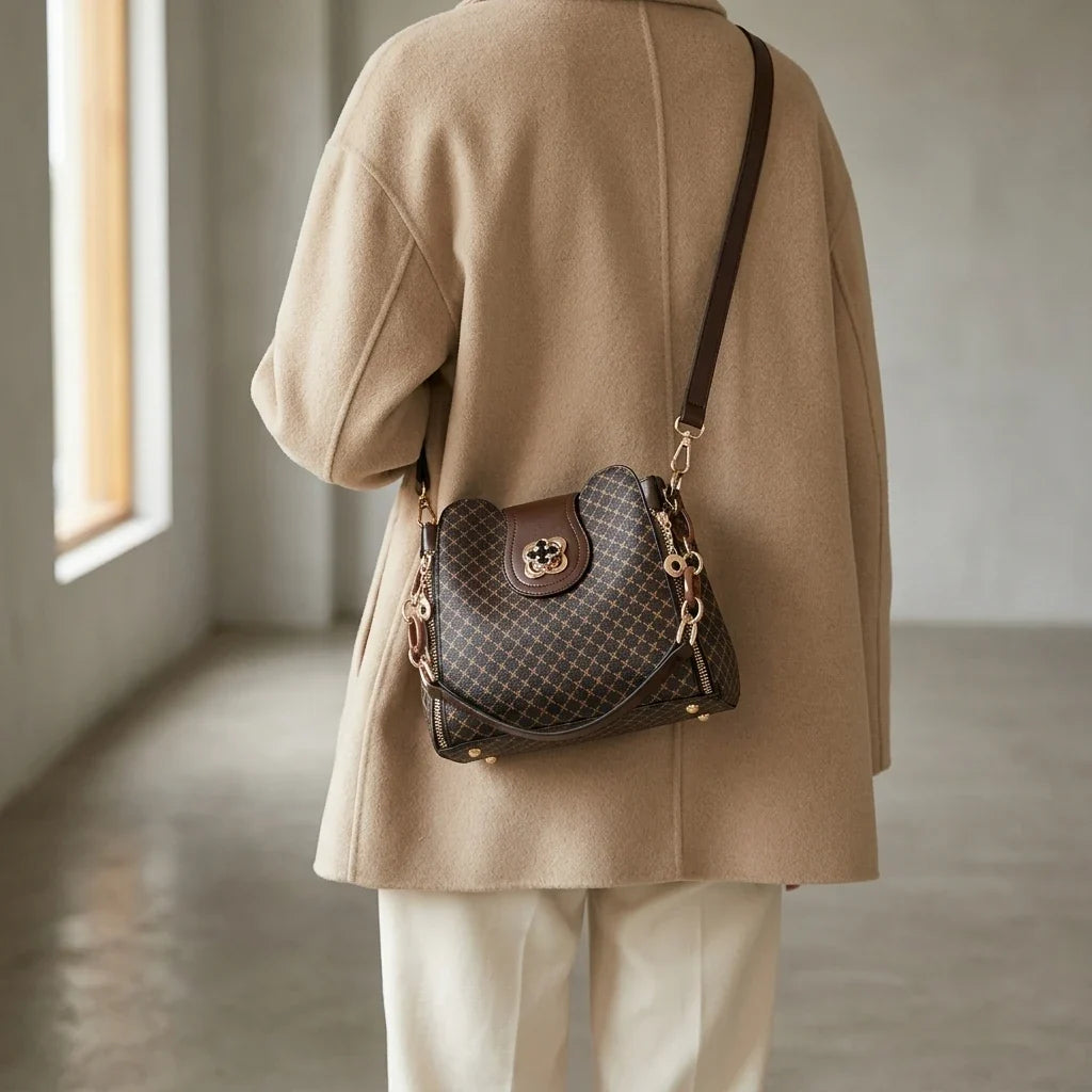 Sac à main bandoulière intemporel à carreaux - Clelia